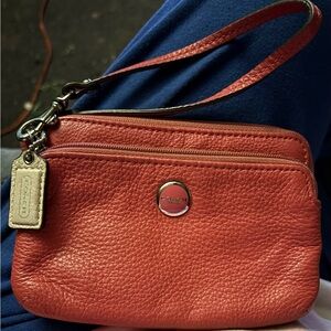 Coach Red Leather Wristlet